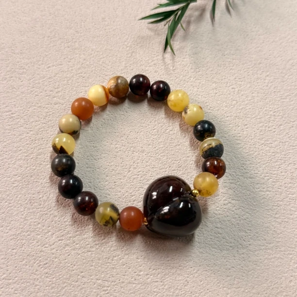 【六六中古】孤品复古琥珀手串ty1350珠子9-9.5