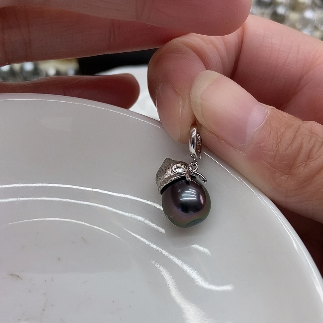 海水珍珠银S925镶嵌吊坠(不含链)