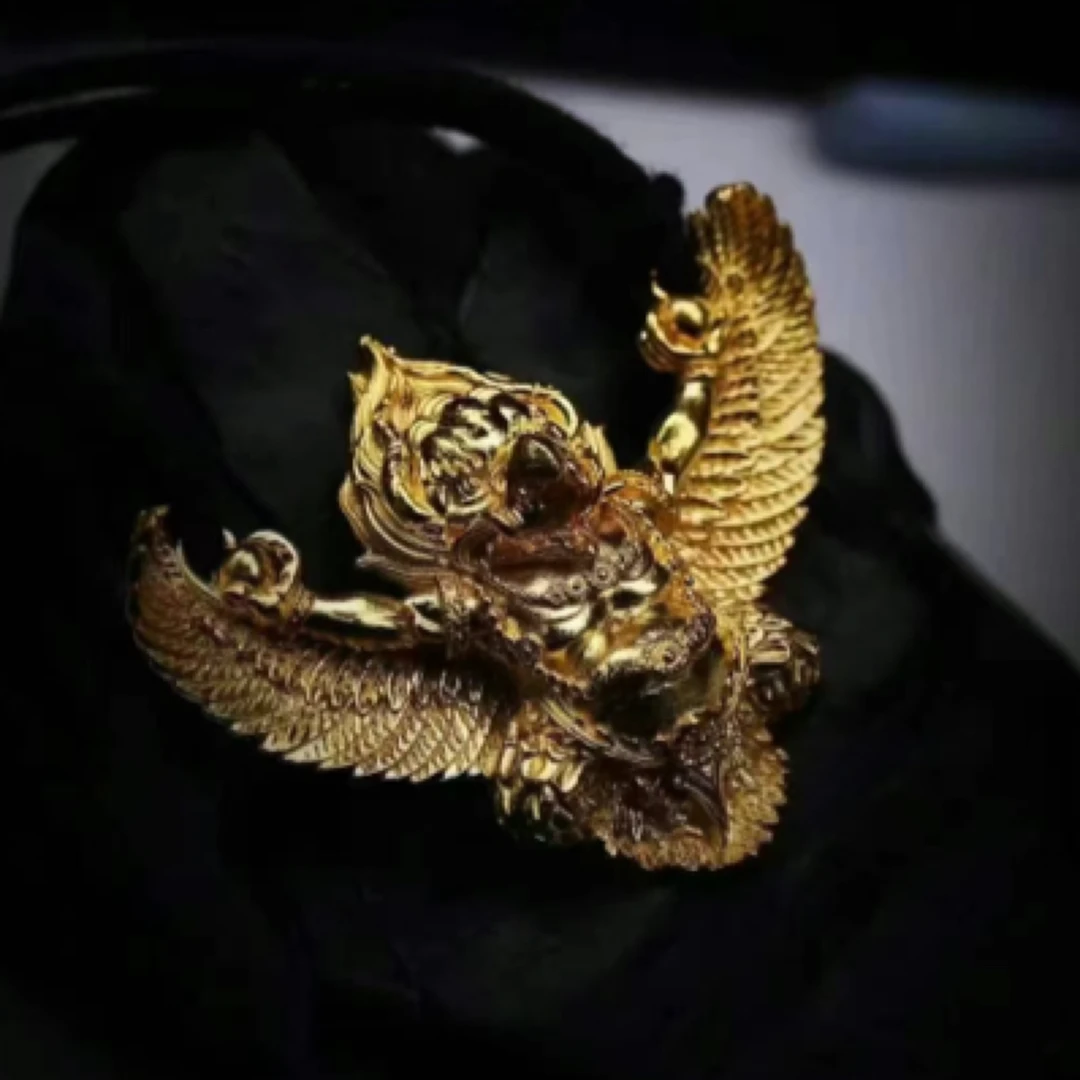 足金配饰 大鹏鸟吊坠 古法工艺