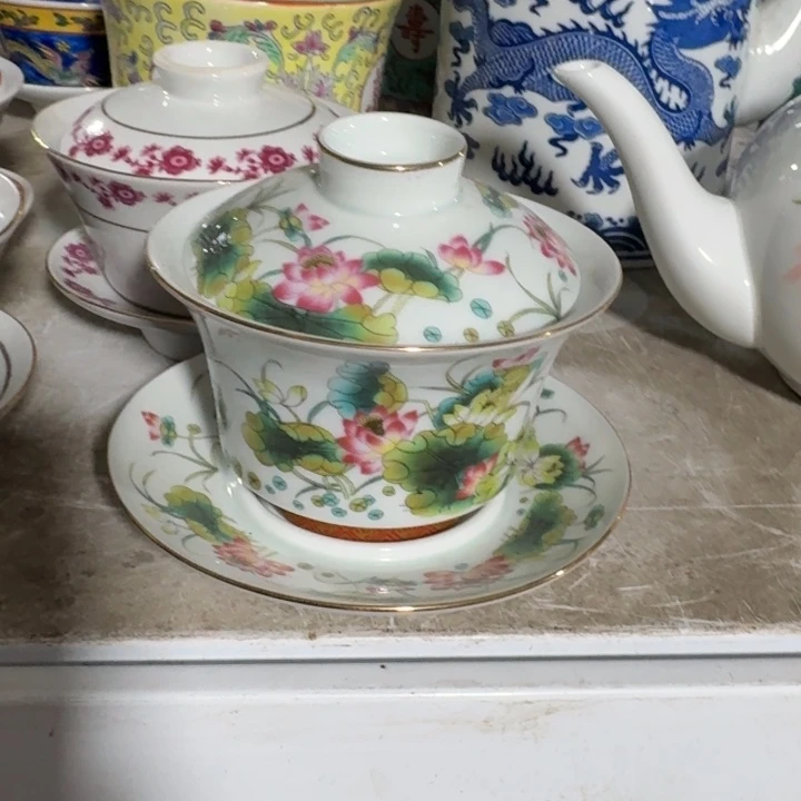 摆件和和美美家和万事兴盖碗