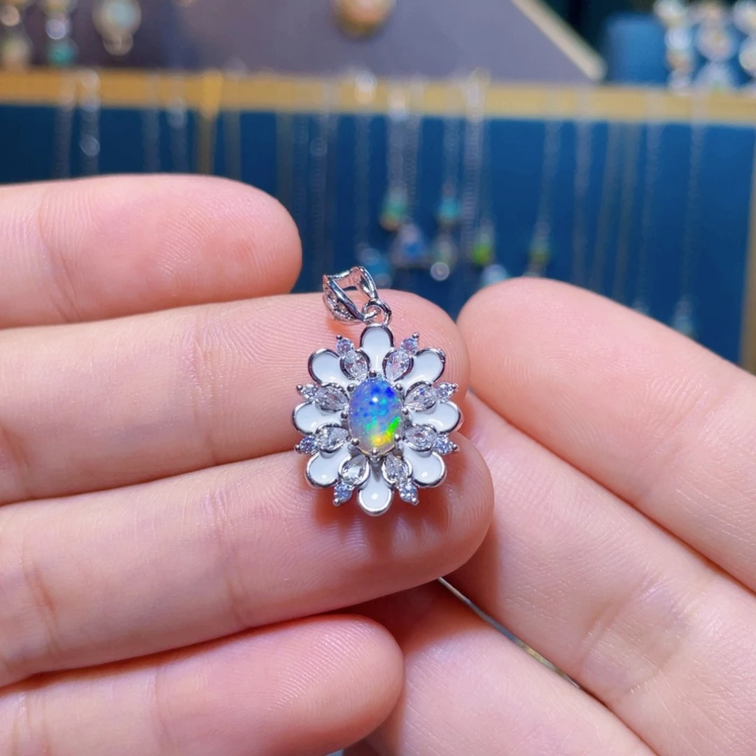 欧泊吊坠）银S925镶嵌