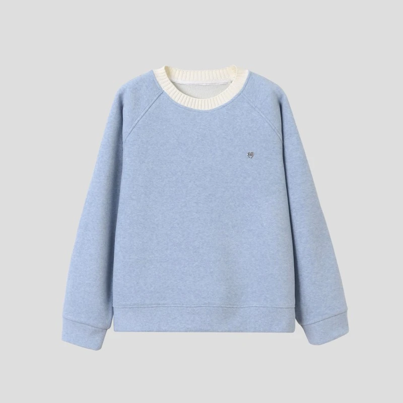 XUXU-「拼色卫衣」2025加厚休闲洋气长袖韩系百搭女卫衣E-24772