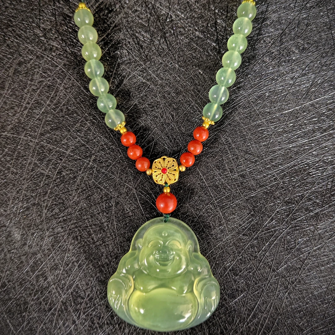 天然岫玉冰料精品佛公时尚气质【0002】