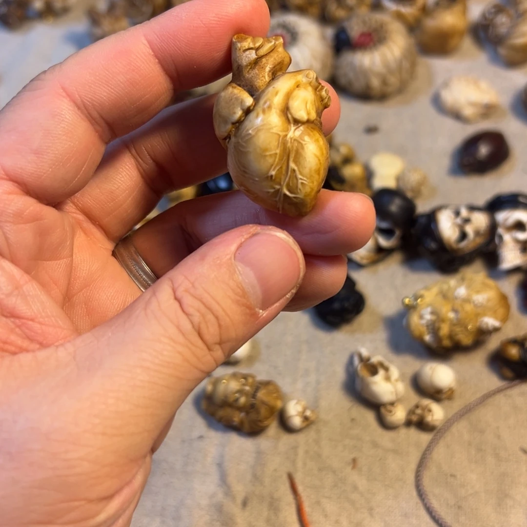 无***7鹿骨手串/手链鹿角雕刻心脏