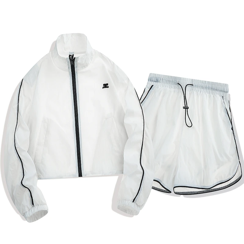 夏季女士新款韩版薄款宽松长袖短裤运动休闲套装