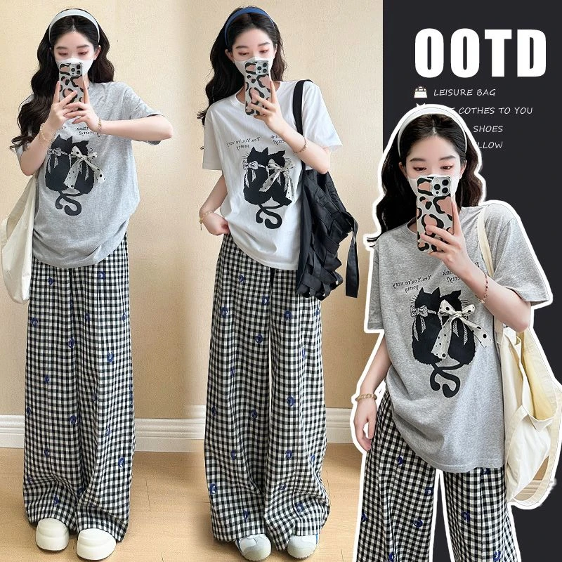 洋气孕妇装夏装上衣短袖宽松时尚百搭夏天新款孕期外穿半袖t恤