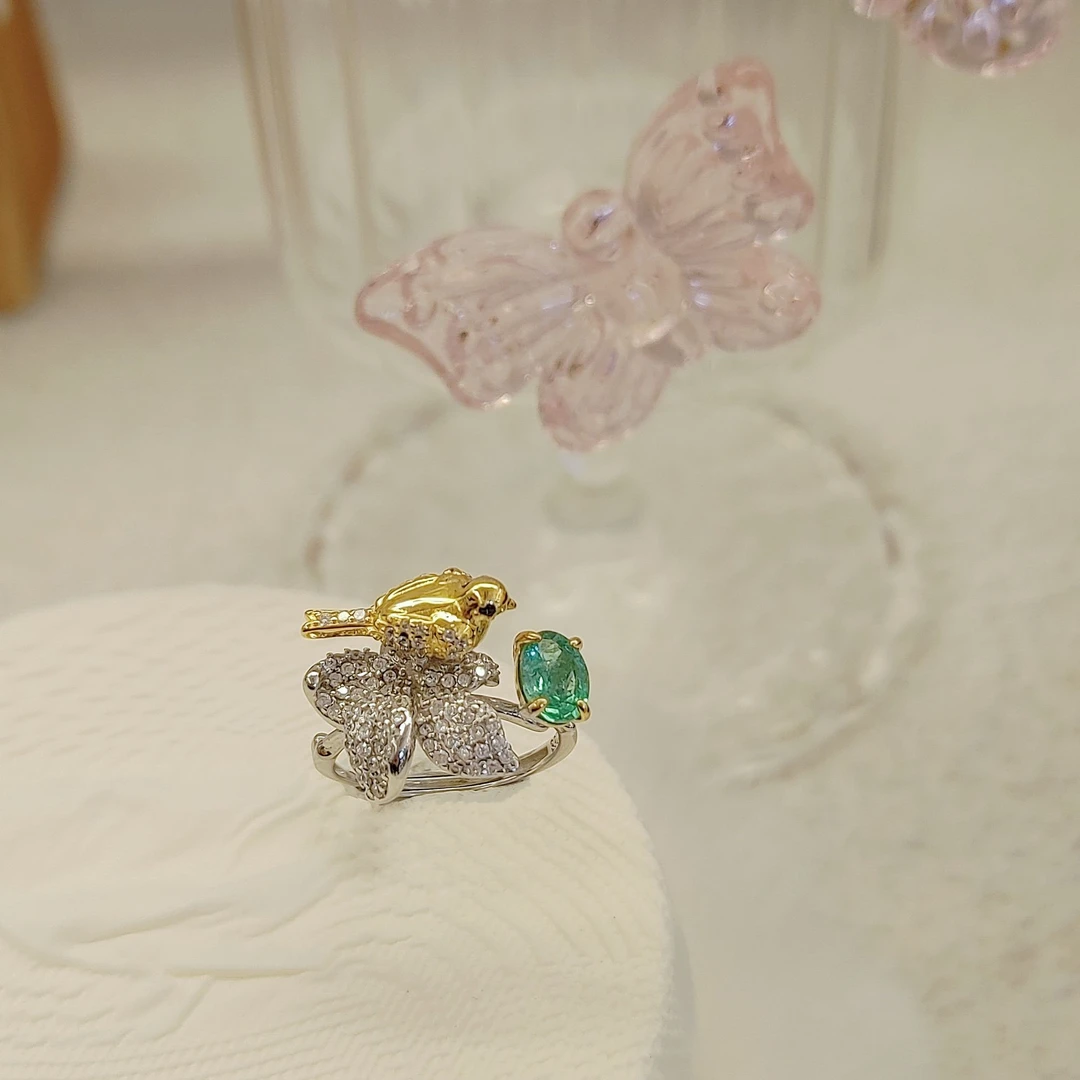 祖母绿S925银戒指