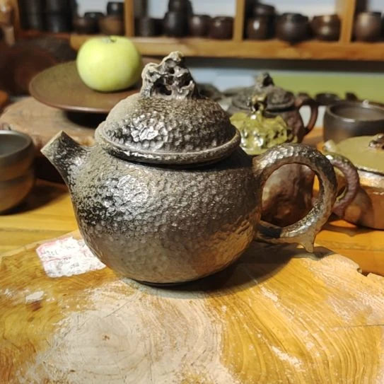 观山柴烧坭兴陶全手工茶壶210c