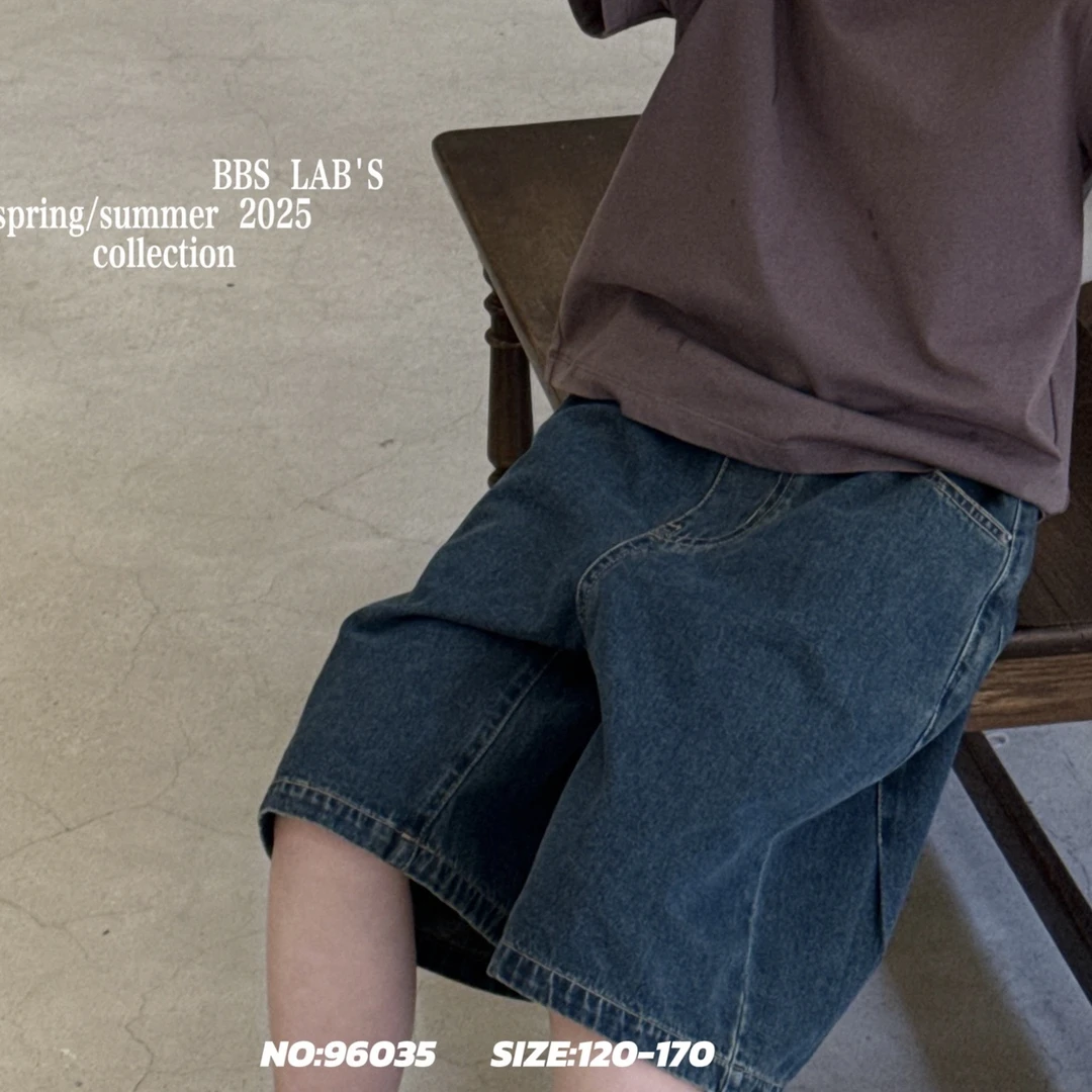 6035儿童纯色牛仔短裤