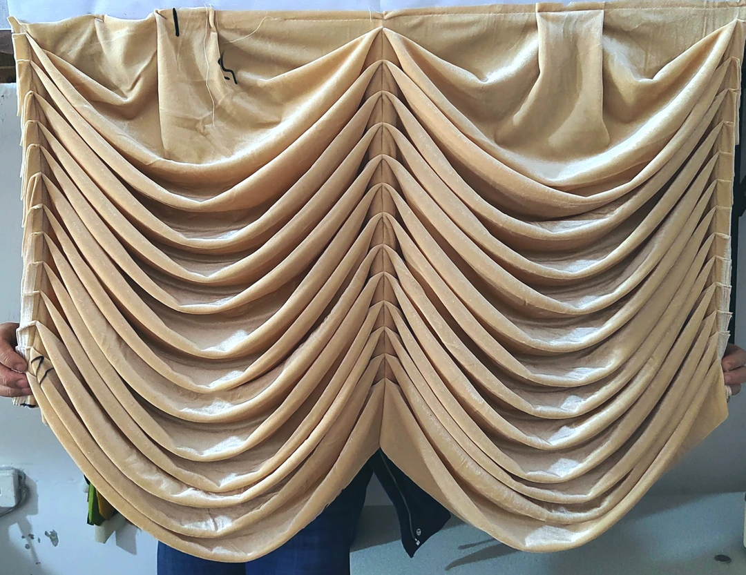 窗帘帘头新款水溶波浪模版