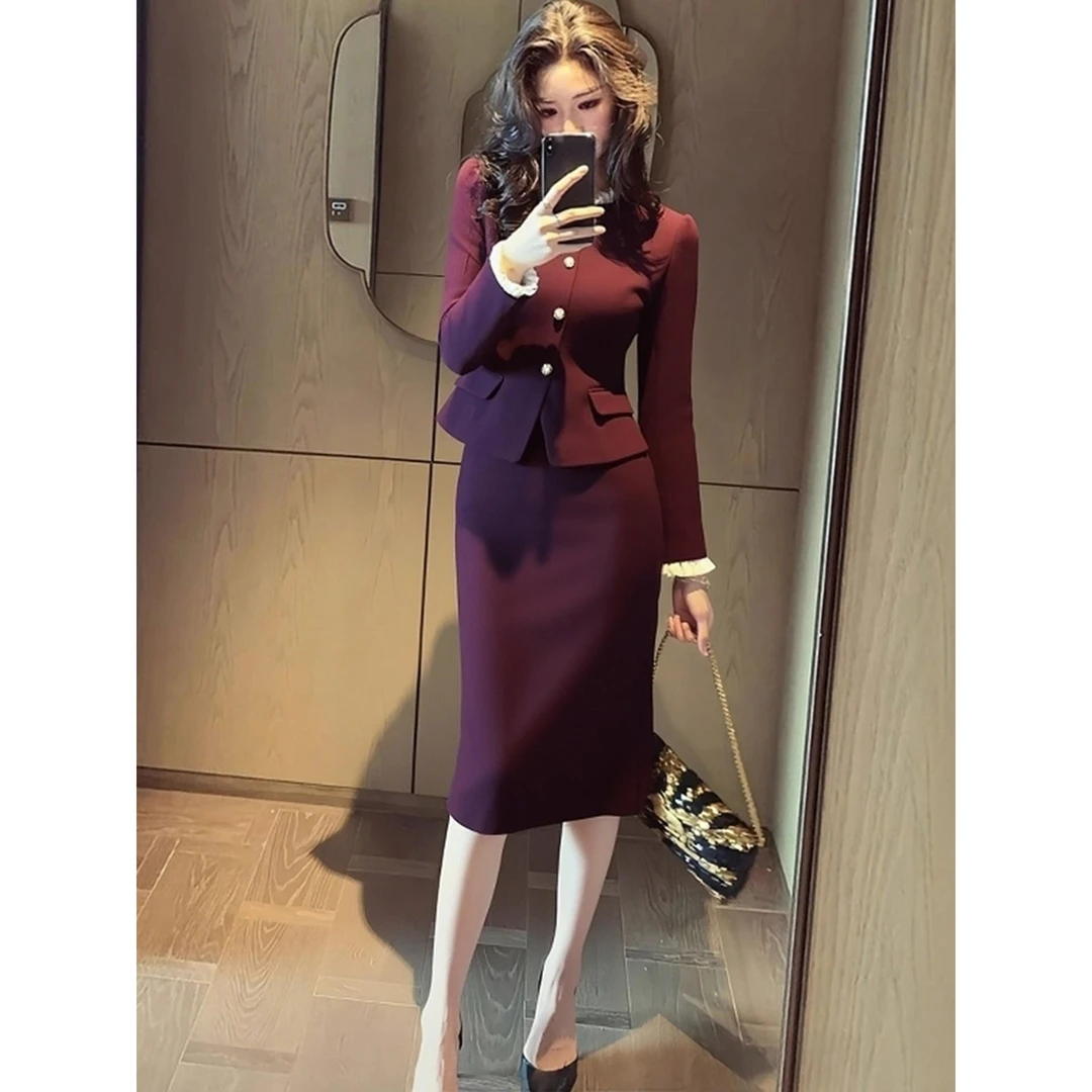 秋冬贵气感御姐套装重要场合巨好看的大方得体职场正式西装连衣裙