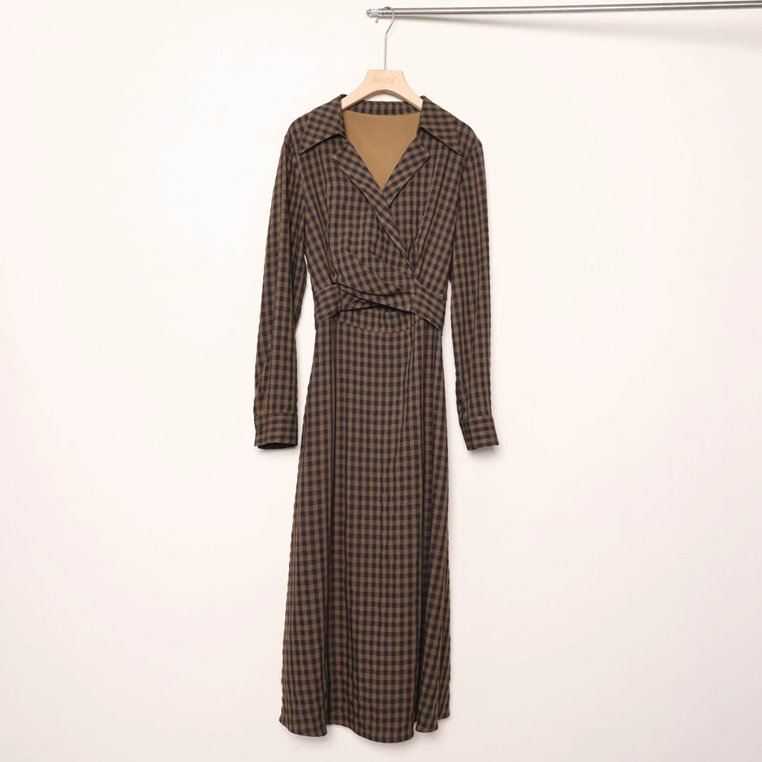 QC李潇洒【爱尔兰之秋】微胖大码女秋复古收腰连衣裙长短版ZY407L96