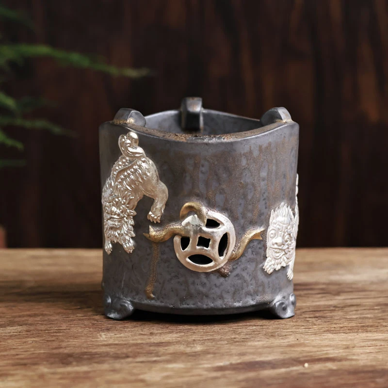 【慕白茶集】鎏金舞狮酒精炉（灰念0014）