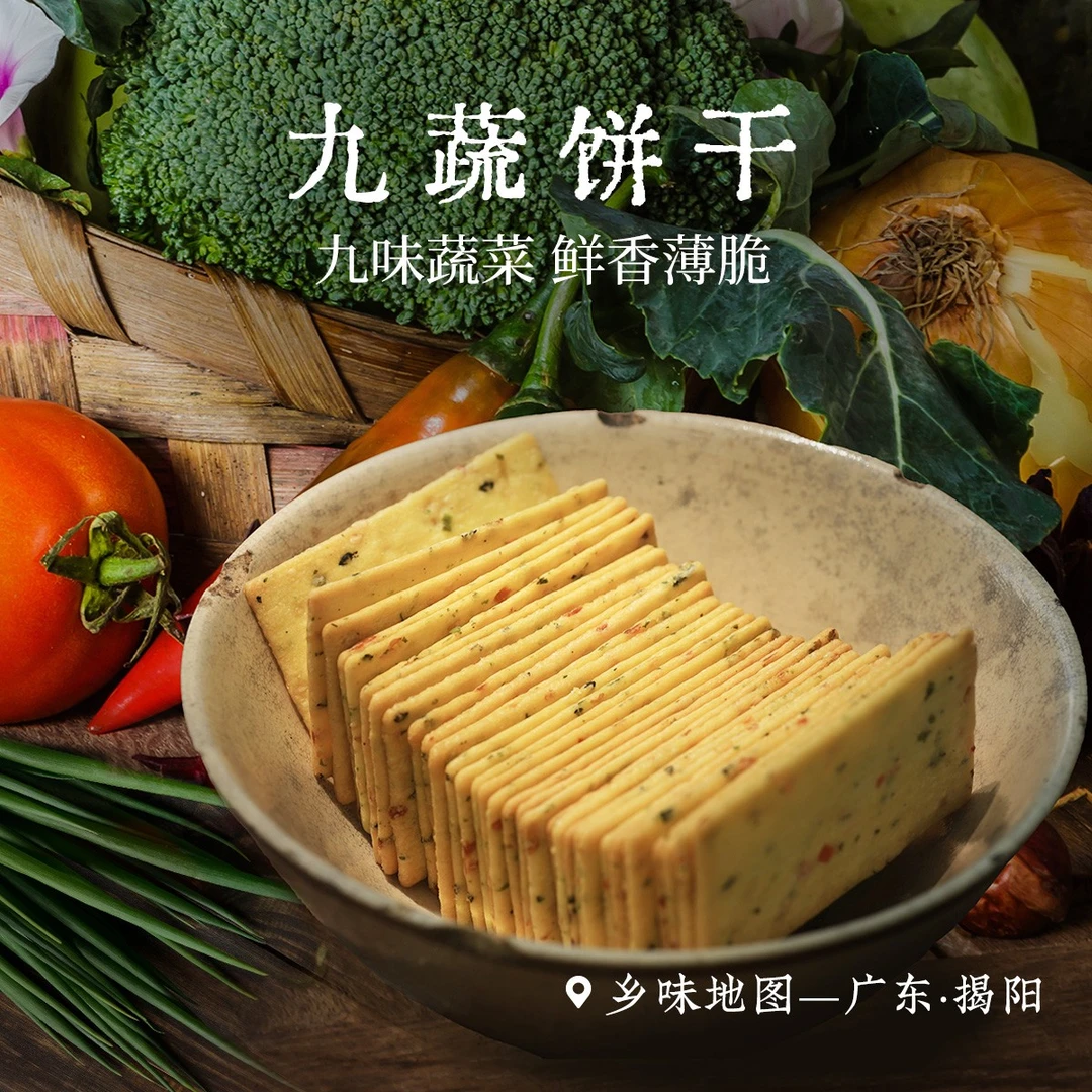 乡愁沈丹轻薄九蔬脆饼干250g