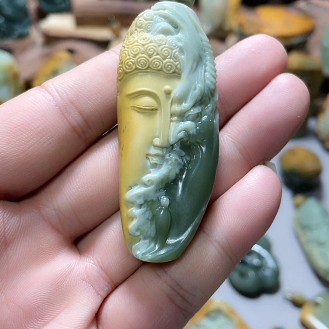 【闪购商品】岫岩河磨玉（透闪石质玉）把件未镶嵌秋*