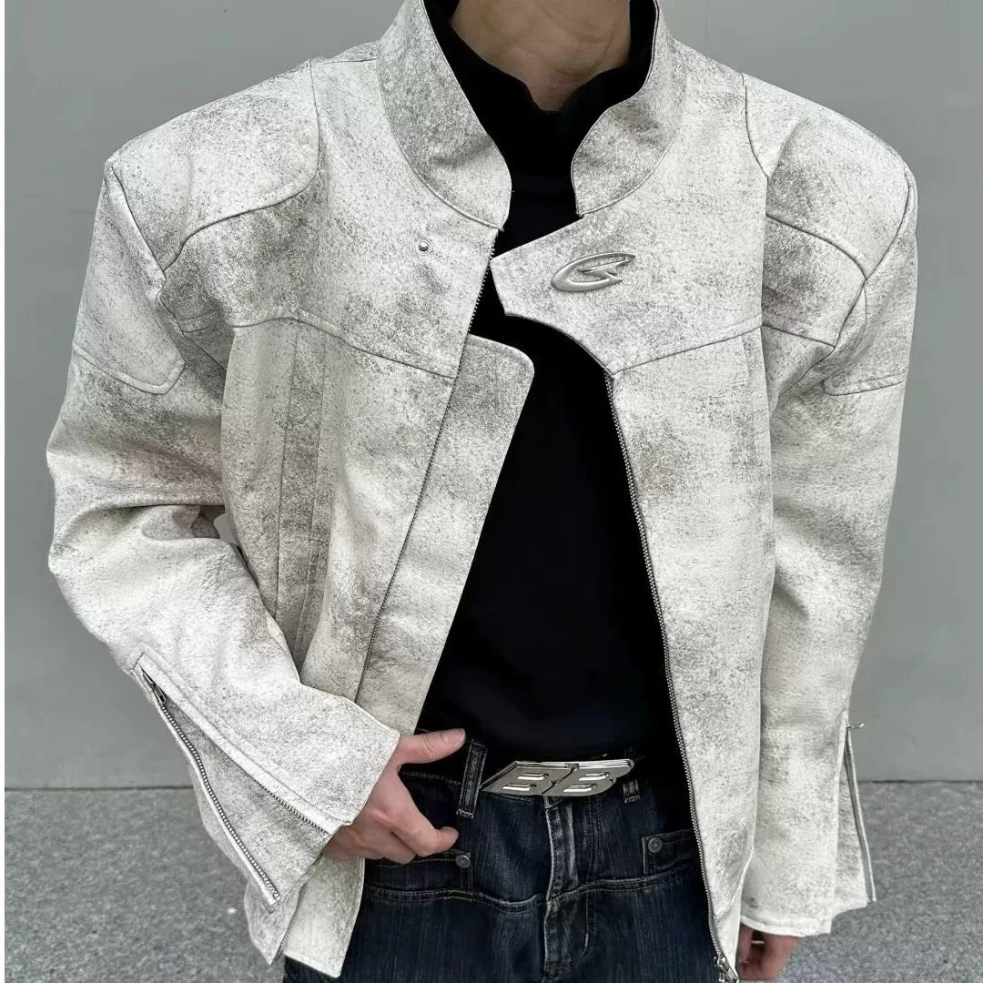 外套 晕染潮牌皮衣