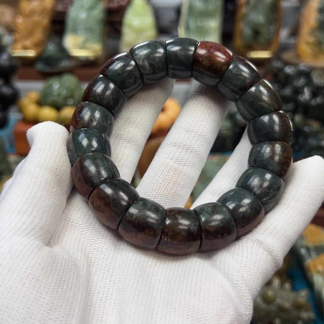 田***鸡岫岩河磨玉（透闪石质玉）未镶嵌手串