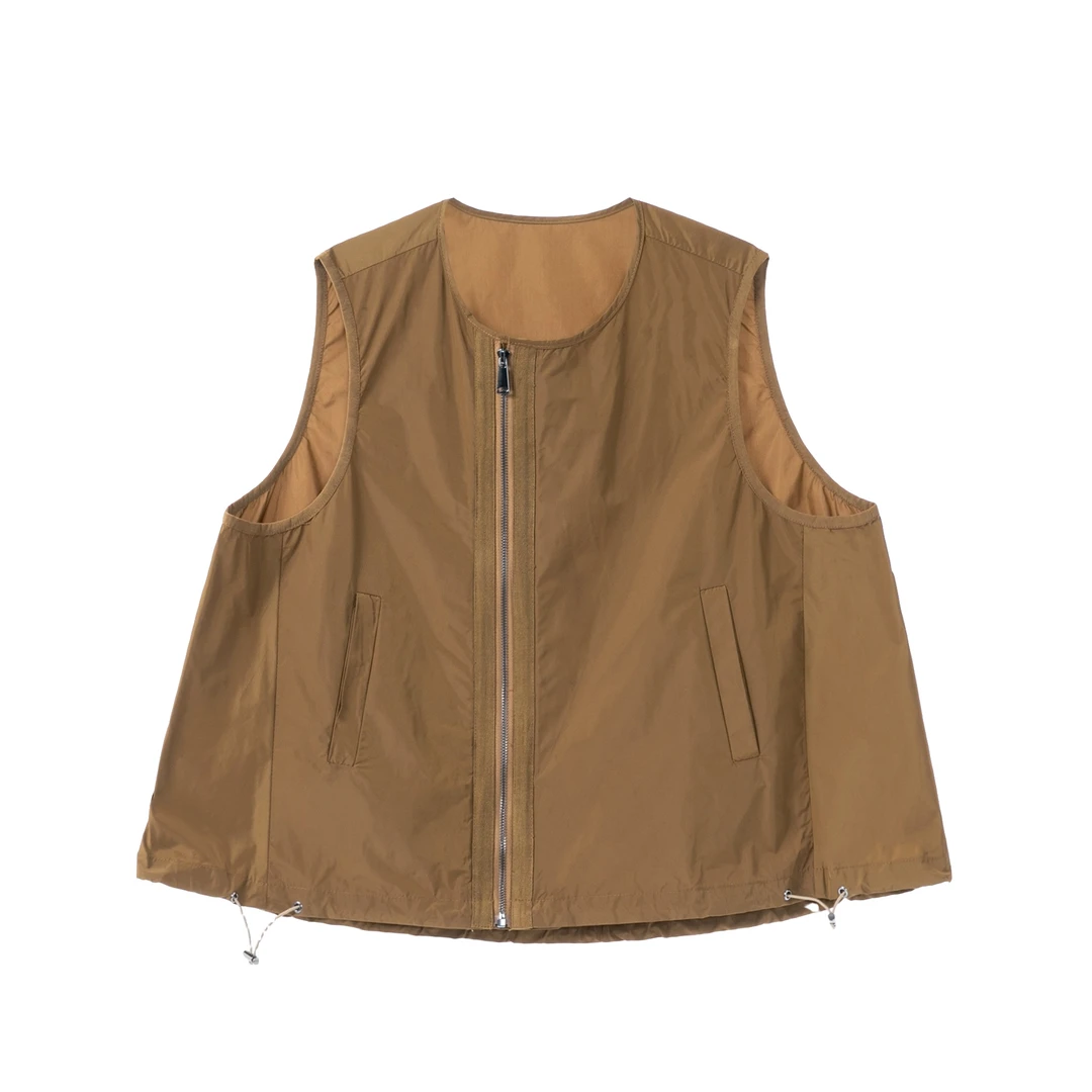 FL夏季休闲户外时尚纯色马甲宽松美式斜拉链百搭梭织【2697】88