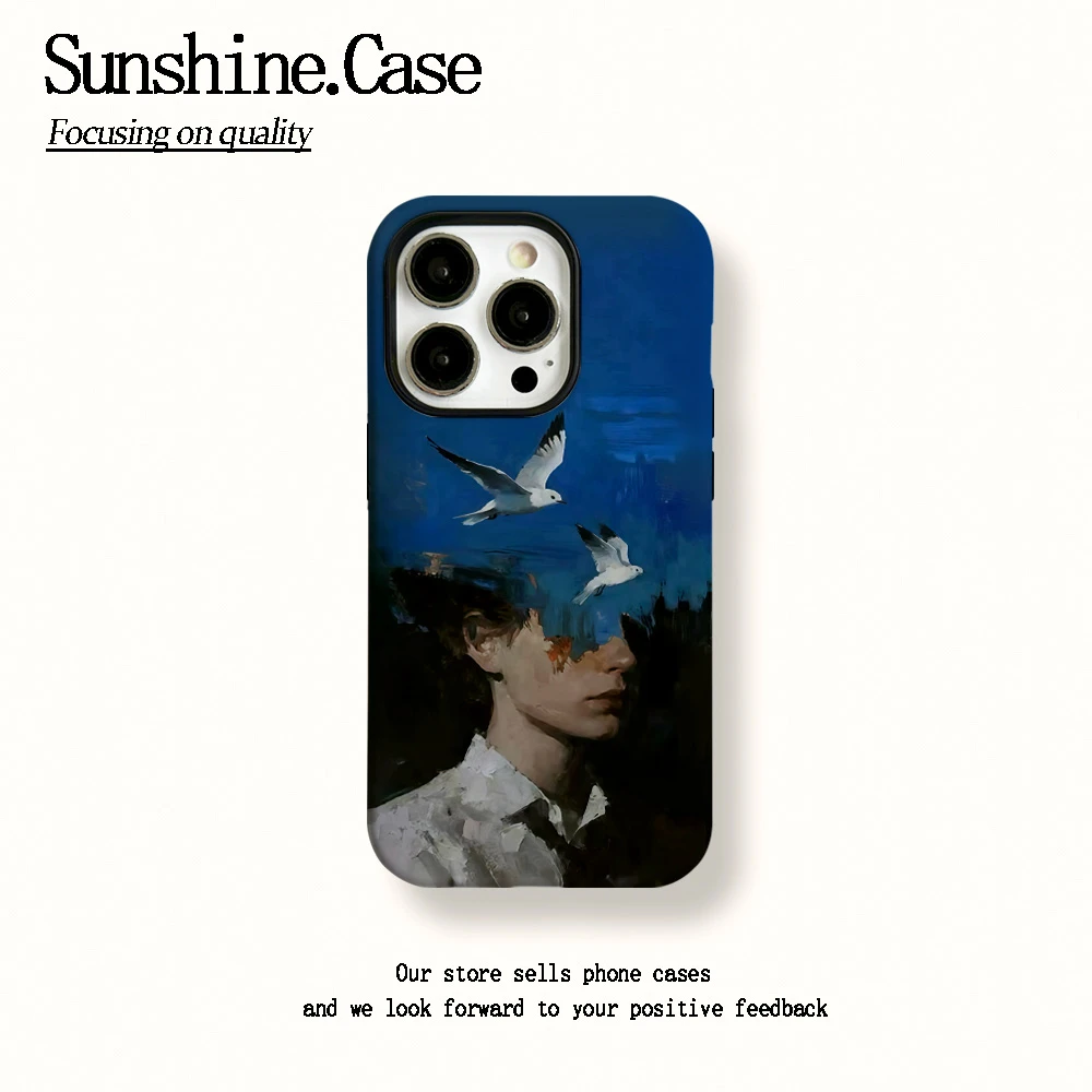 【小臻壳专属】菲林二合一适用苹果华为oppo手机壳油画男孩17PRO/16