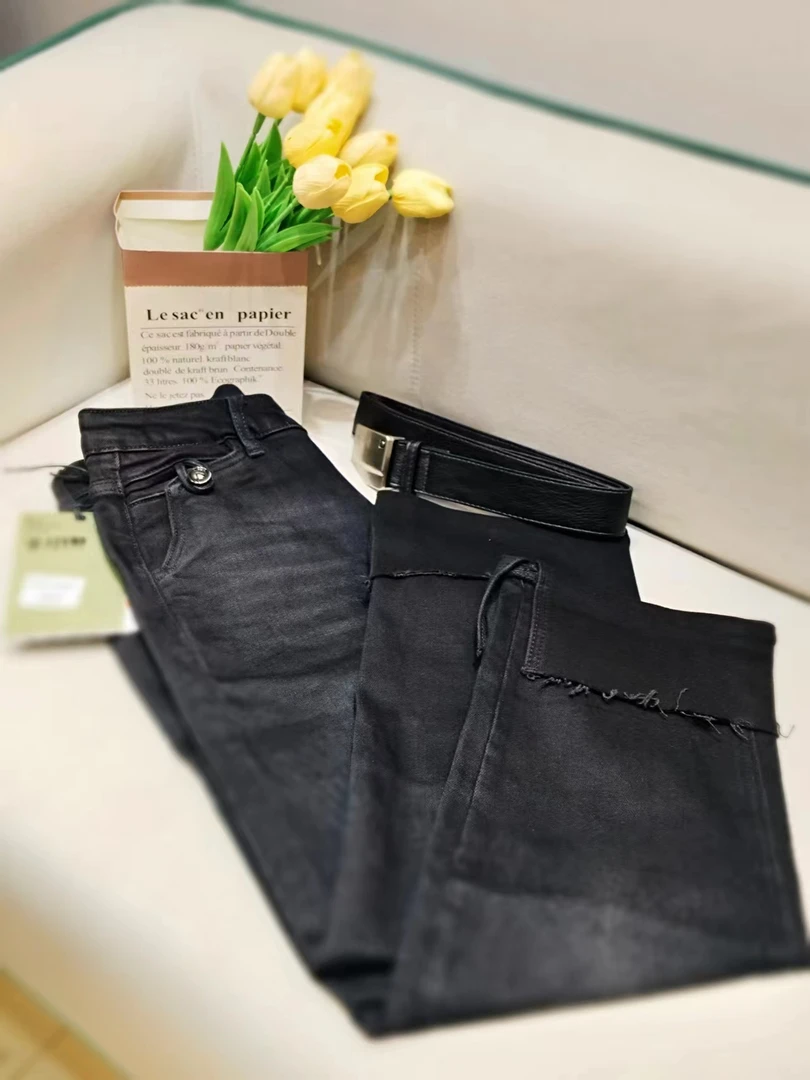 【王大艳家】格009，翻边烟管裤