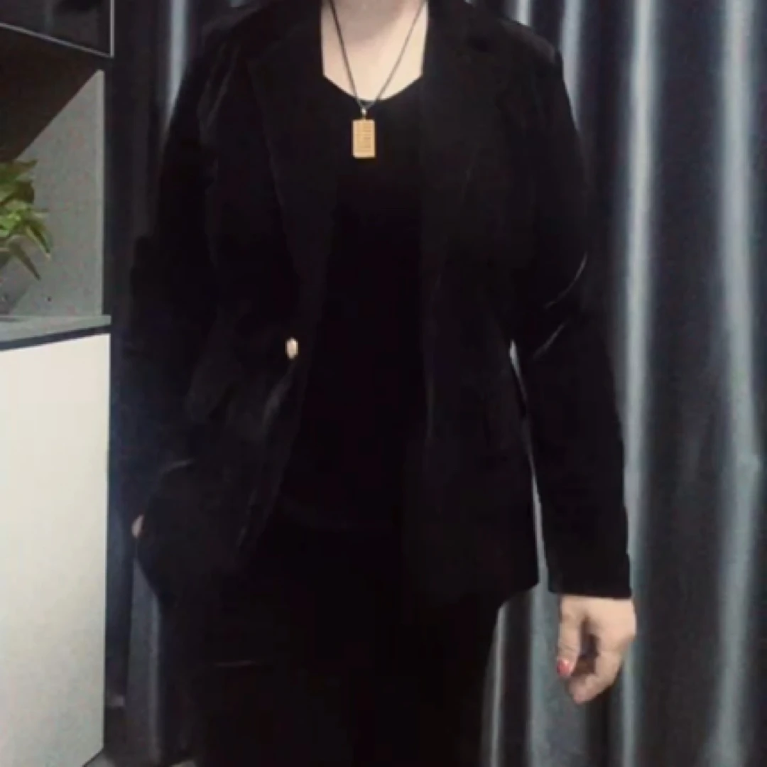 品质丝绒西服320克绒网红时尚