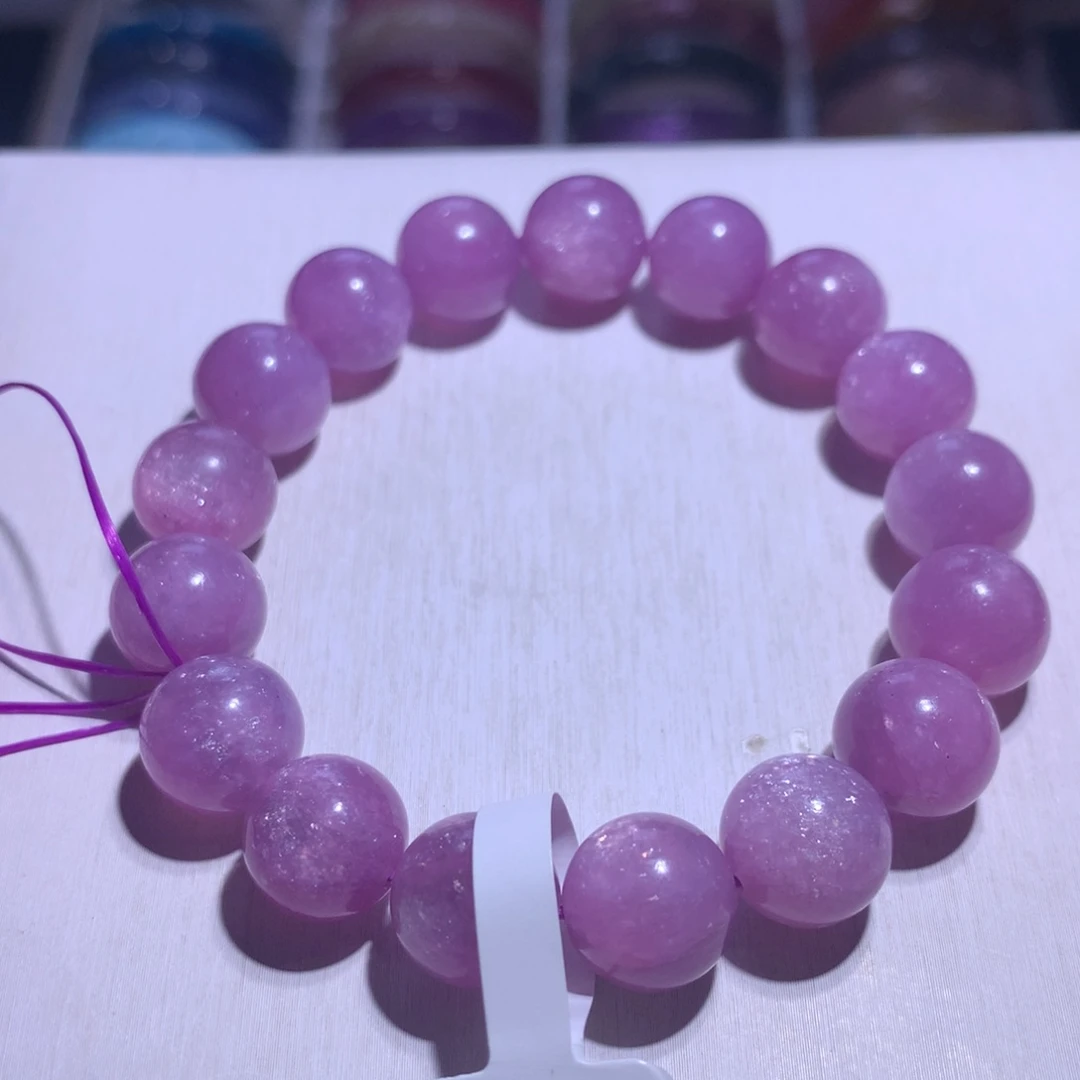 水晶银S925镶嵌手串紫锂云母11.6m