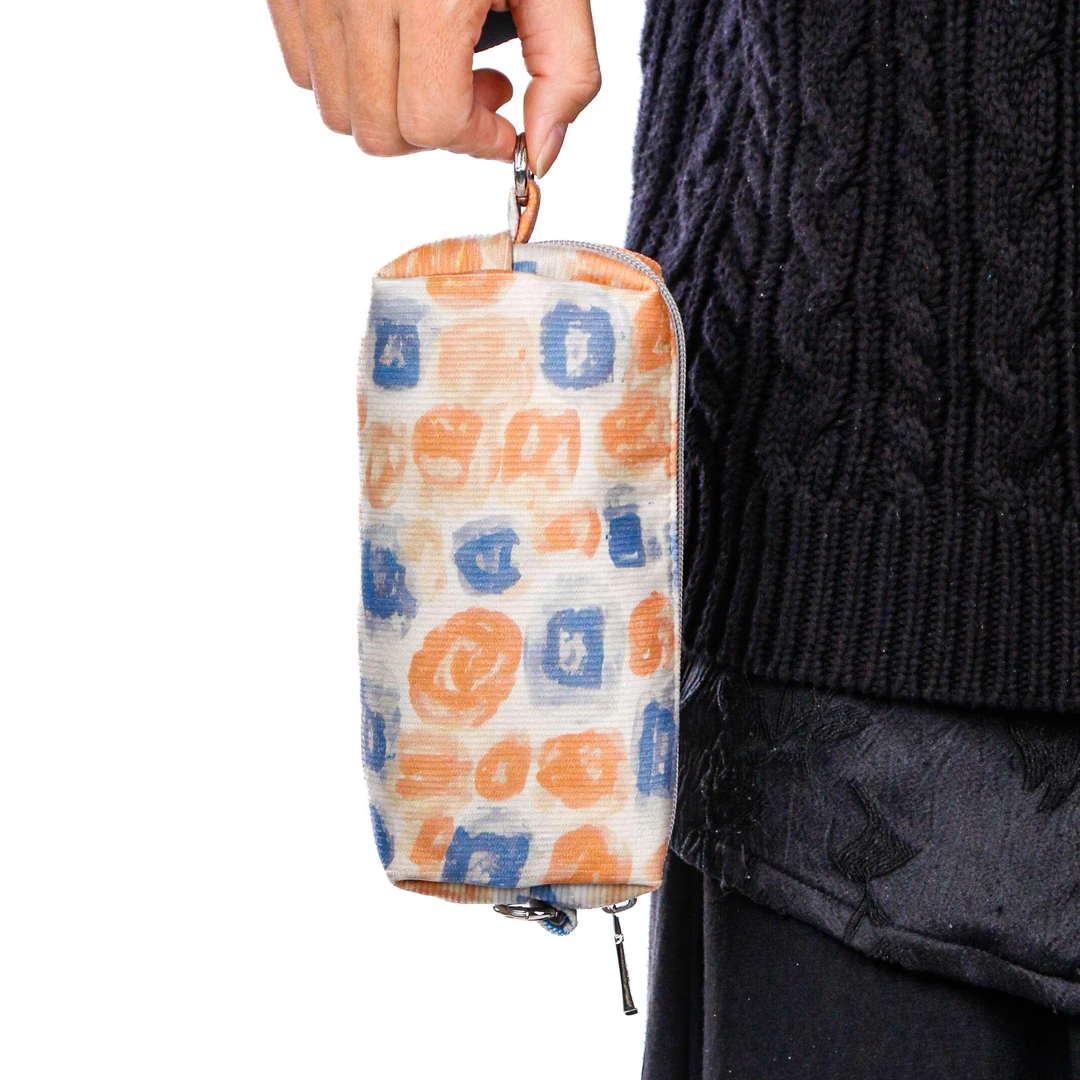 无则艺原创小众文艺百搭单撞色个性肩斜挎笔袋橘子手机包