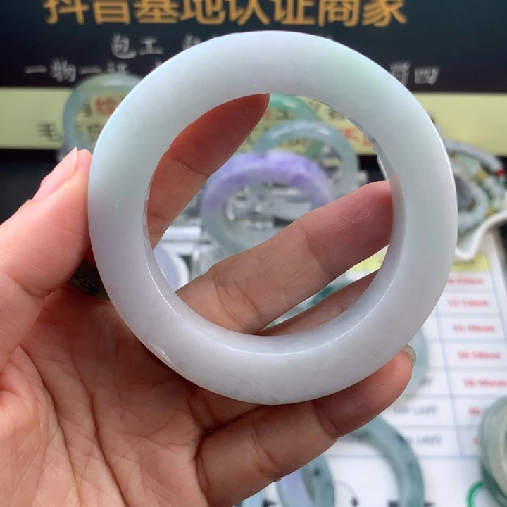 定制翡翠未镶嵌手镯定制不退换50-57