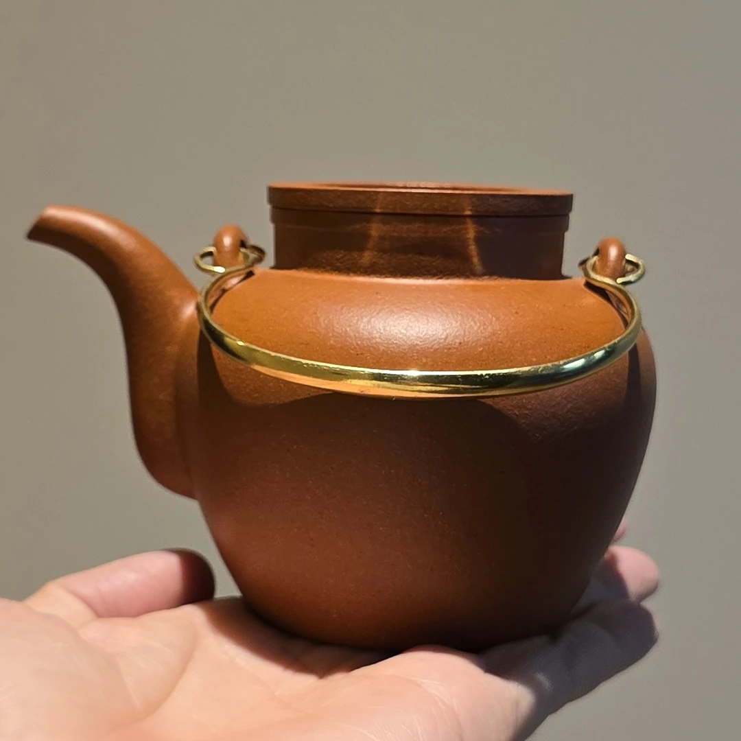 创佳紫砂(寿星提梁)半手精工制 约250cc 原矿小红泥 手工紫砂壶