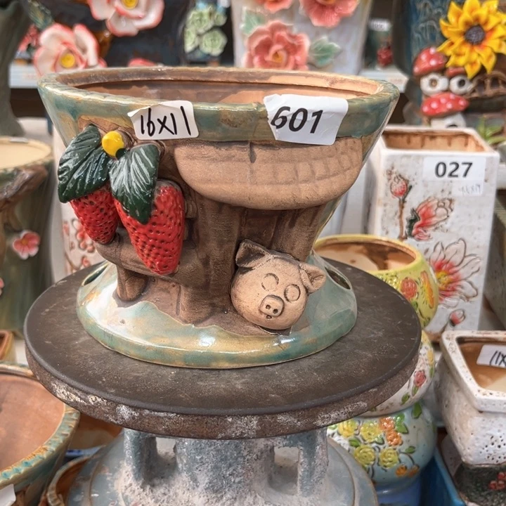 紫砂花盆粗陶材质多肉花盆