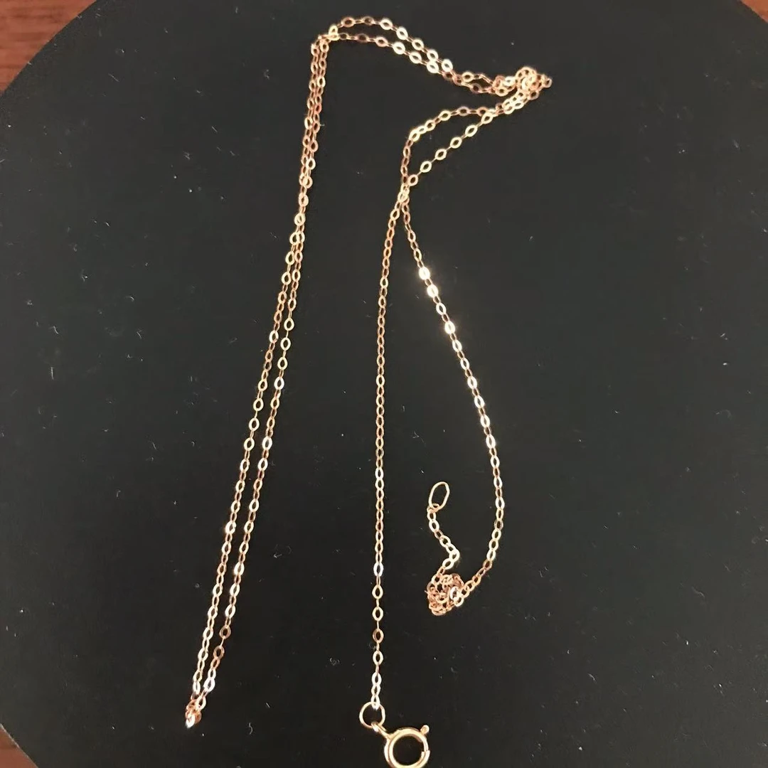 14K玫瑰金素金O链精致百搭