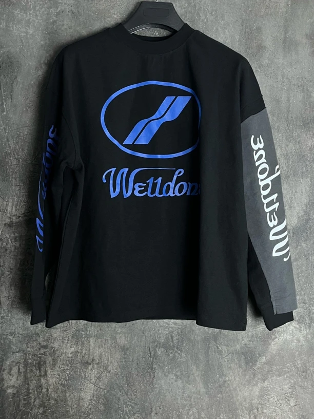 全新未使用 WE11 DONE S码*1/字母Logo拼接撞色长袖/02507