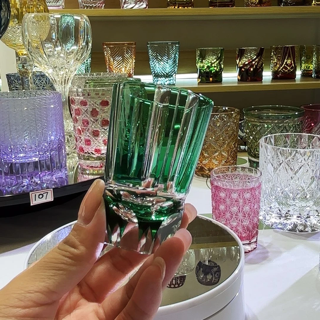 西***王水晶玻璃手柄款竹节小酒杯