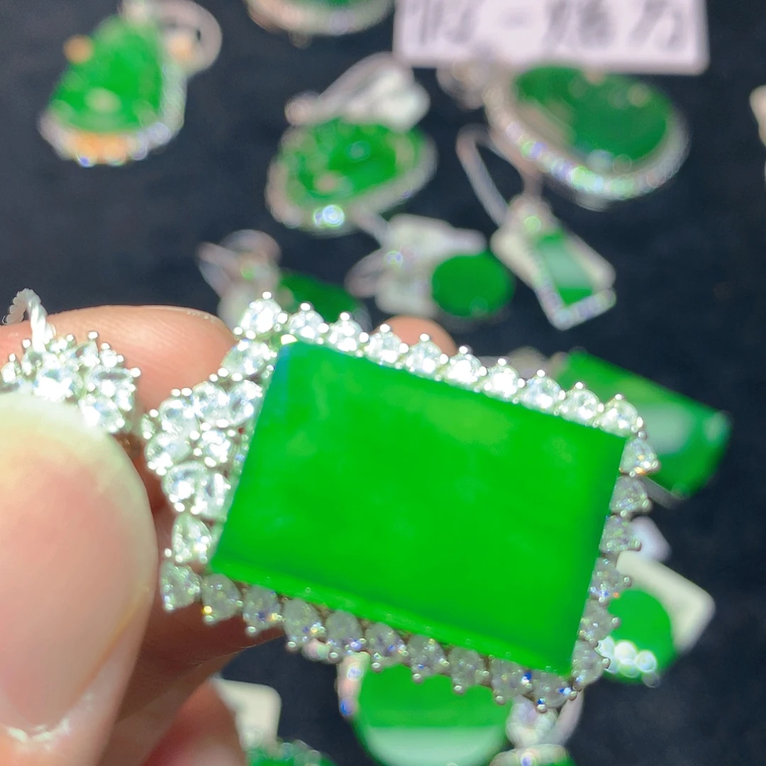 翡翠银S925镶嵌颈饰