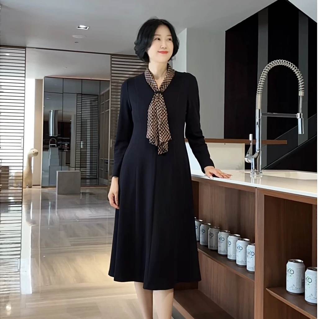 时尚显瘦百搭轻奢女士连衣裙0078