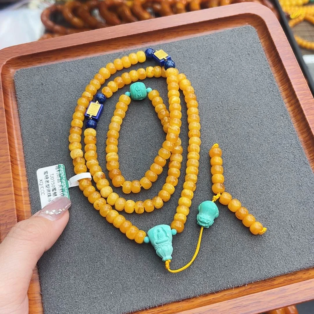 琥珀手链未镶嵌6m108花蜡