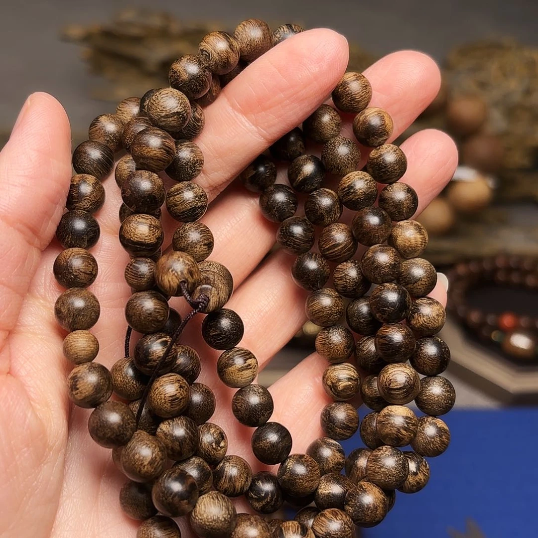 手串沉香越南芽庄白棋楠帝王瘤疤0.8×108