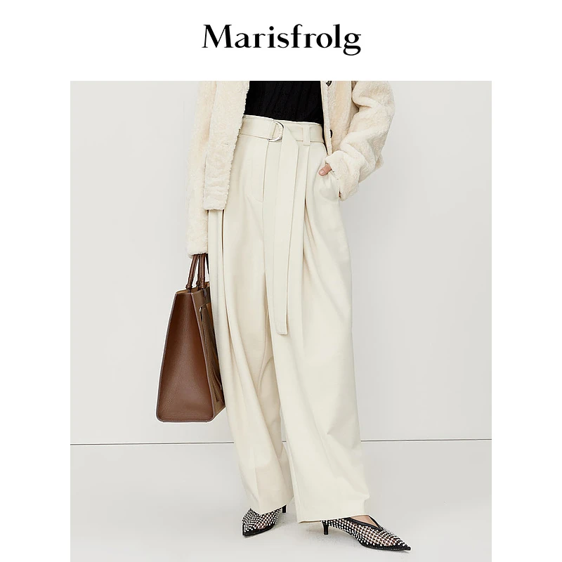 【达人专享】Marisfrolg/玛丝菲尔欧若风百搭高腰裤子