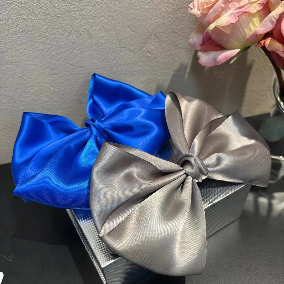 韩国高定丝感蝴蝶结大弹簧夹发夹Y1028