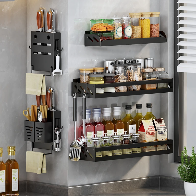 不锈钢架子厨房用品大全收纳神器壁挂墙上调料置物架调味料收纳架