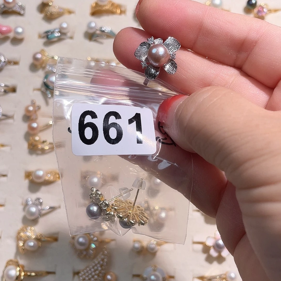 合金淡水珍珠耳饰思****）