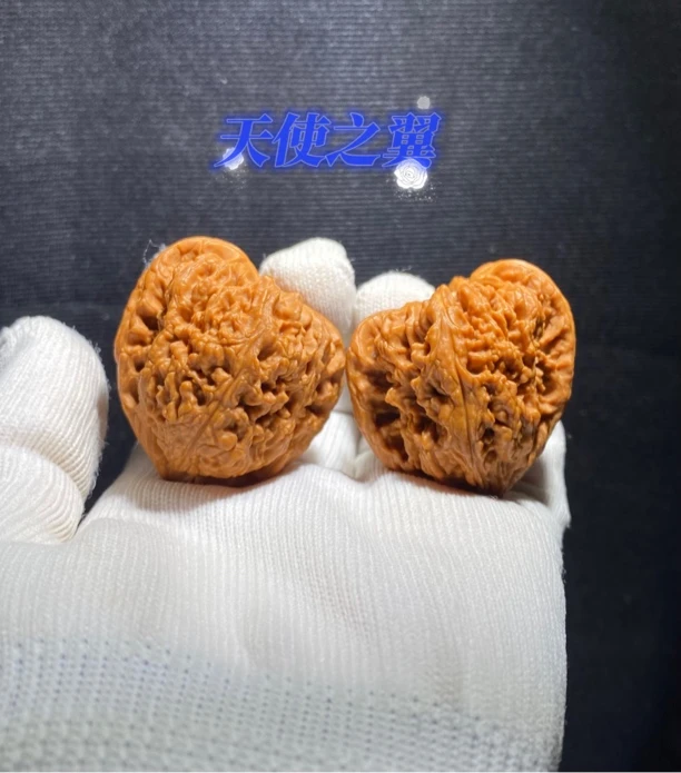 天使之翼 全品涿鹿南疆石天然异形 骨质好水晶蜡皮 配对精 收藏款