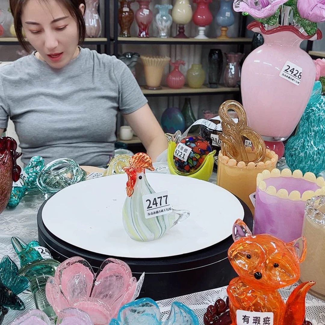 2477鸡 家悦琉璃花瓶摆件