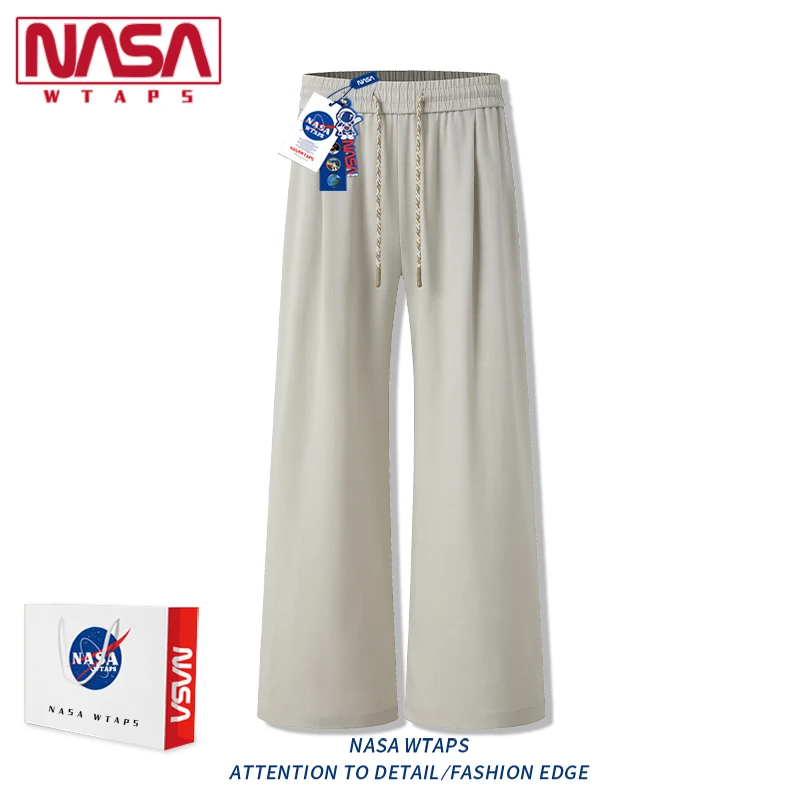 NASA WTAPS系绳腰西裤男垂坠感痞帅休闲裤子夏薄款防晒直筒阔腿裤