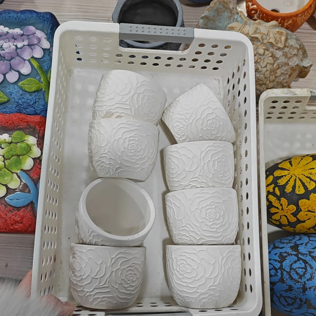 红陶吸水透气的白陶花盆凑满12发货