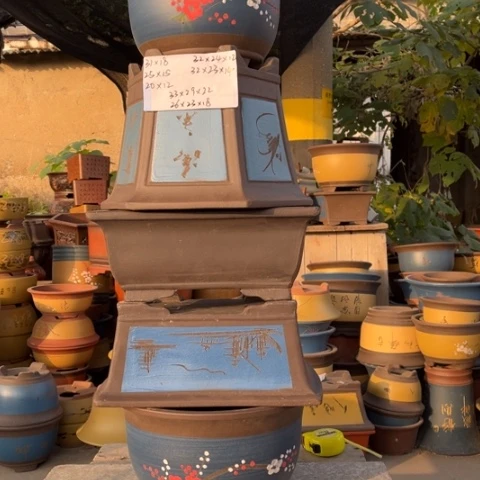 紫砂花盆特价包邮送盒