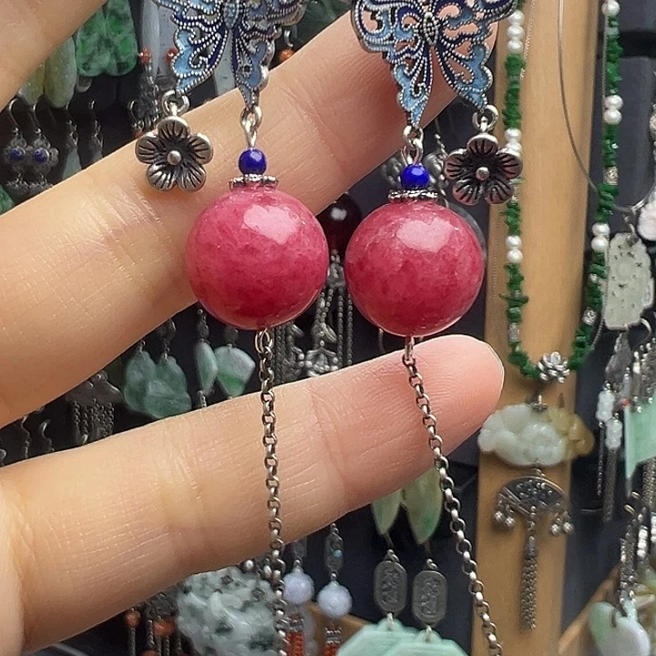 安***器查罗石银S925镶嵌耳钉