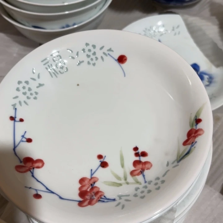 青瓷景德镇陶瓷微瑕骨碟四个