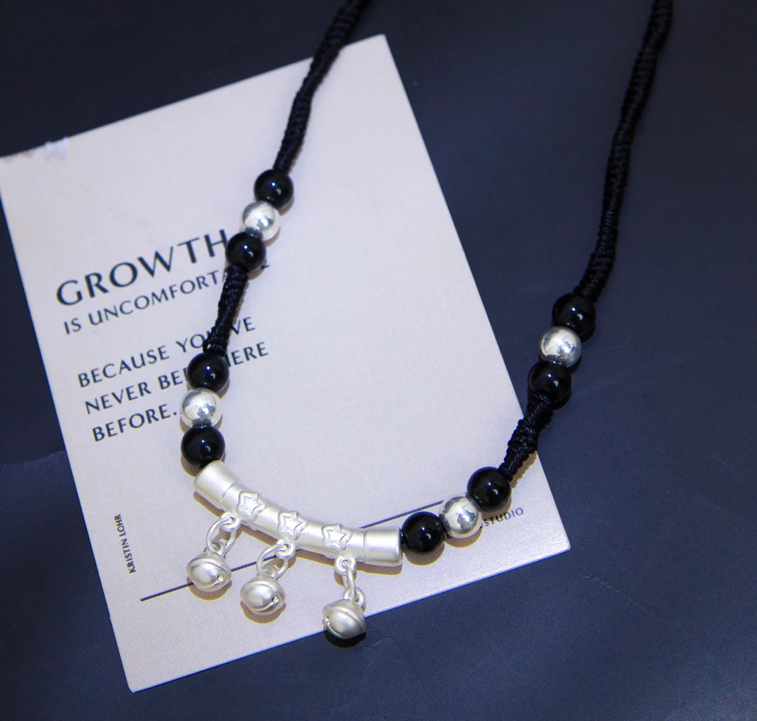 非金属布艺项链 简约编织白色颈链