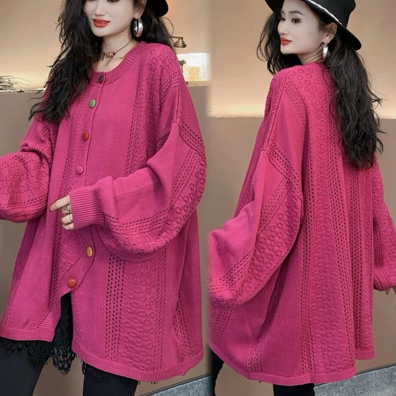 【亿火】秋冬新款宽松长袖圆领慵懒风秋冬针织衫G27-8176